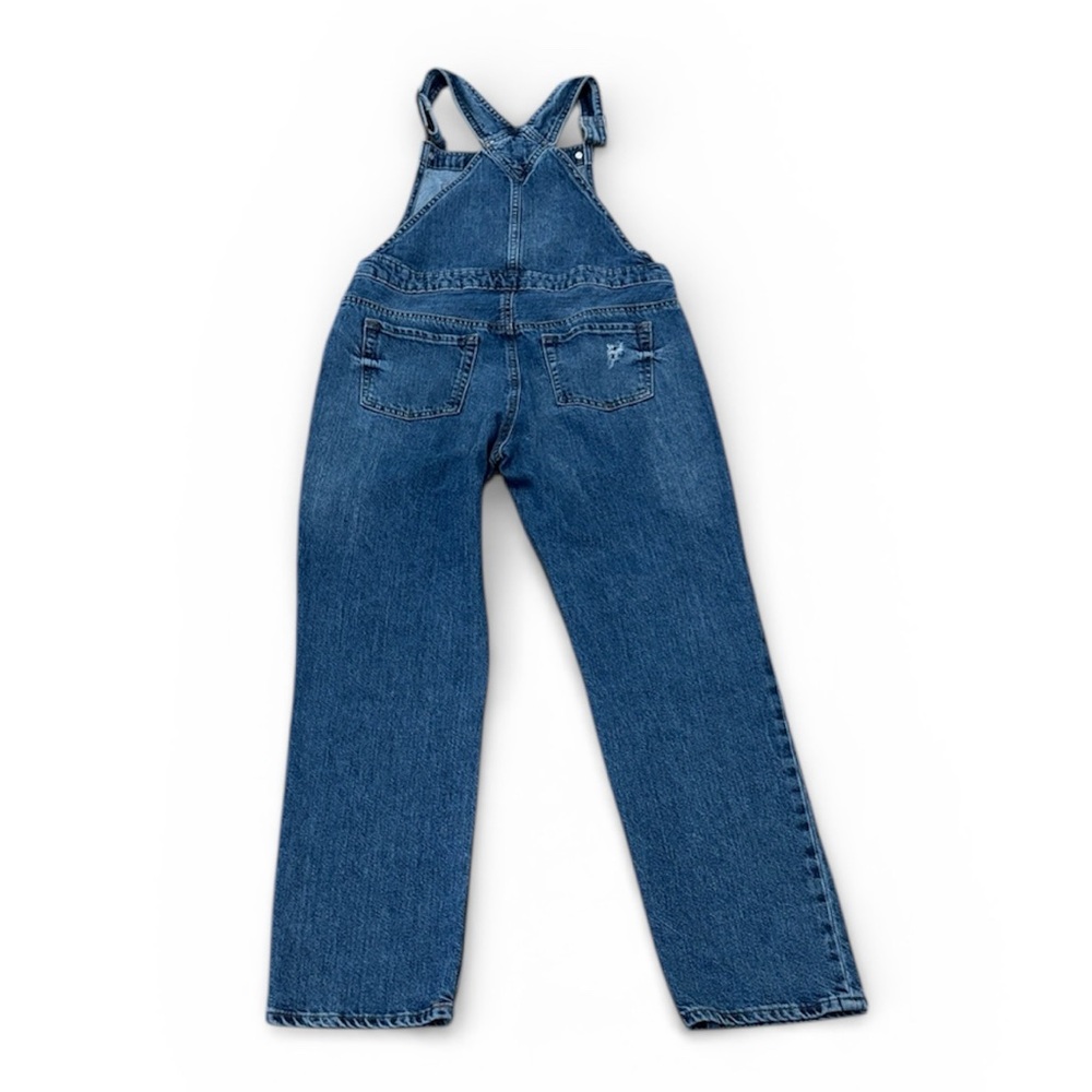 GAP Medium Wash Denim Girls Distressed Kids Overalls XXL - Picture 2 of 12